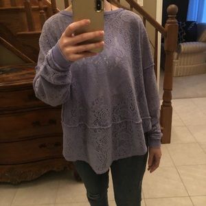 Free people lace oversized shirt